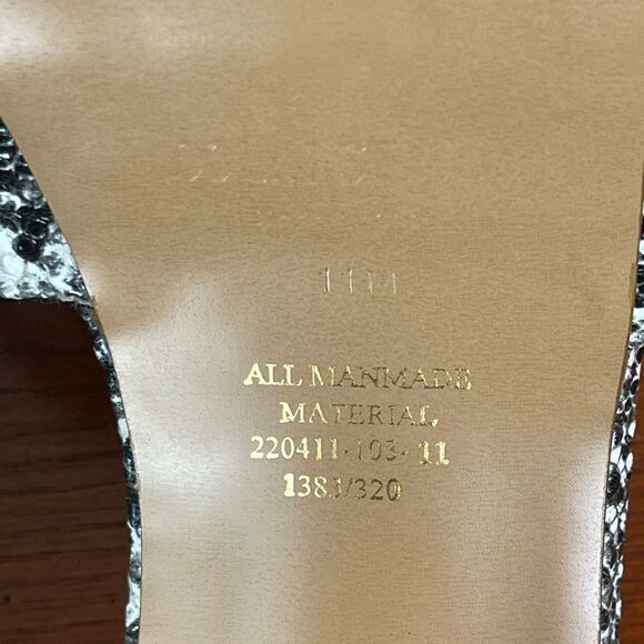 Colin Stuart heels black/white Snake Print strappy Sandal’s  size 11 90s Y2K New - Picture 5 of 6